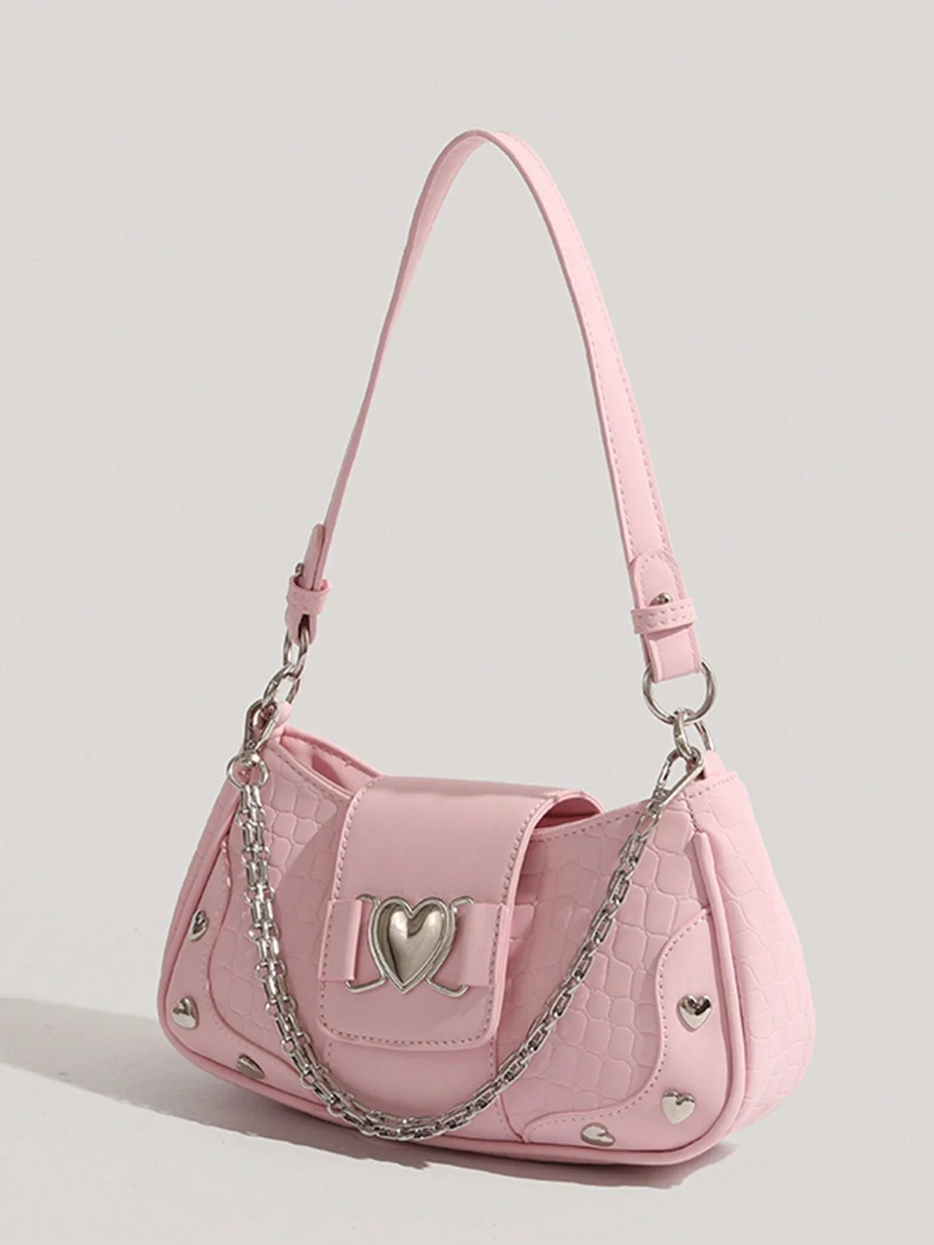 

Y2K Style Women Shoulder Bag - Water-Resistant PU Leather with Three Straps - Casual Love-Shaped Cross-Body Bag for Females, Gir