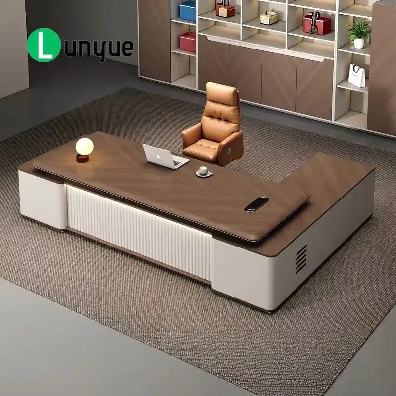 Modern Executive Desk Solid Wood Durable Modular Design Versatile Office Furniture for Home Business Workspace Sturdy