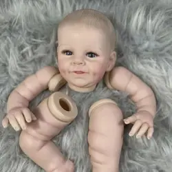 21 Inch Painted Reborn Doll Kit Shaya With Blue Eyes and Eyelashes 3D Skin Visible Veins Doll Mold Parts With Cloth Body