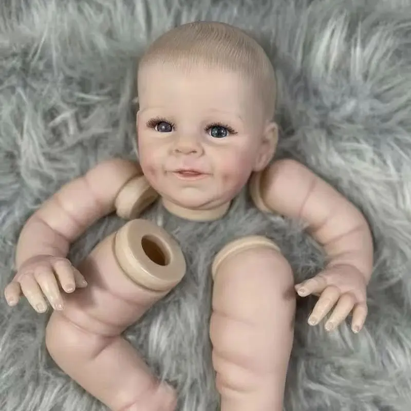 21 Inch Painted Reborn Doll Kit Shaya With Blue Eyes and Eyelashes 3D Skin Visible Veins Doll Mold Parts With Cloth Body