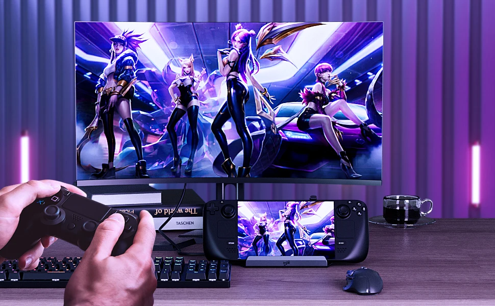 QYFANG Steamdeck آلة الألعاب محطة إرساء قاعدة حامل مروحة محمول متوافق مع مفتاح rog 2 #5