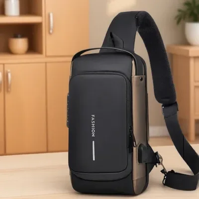 

USB Man Bag Shoulder Male Pack Bags Chest Cross Multifunction Anti-theft Sling Messenger Body Travel Crossbody Pack for Men's