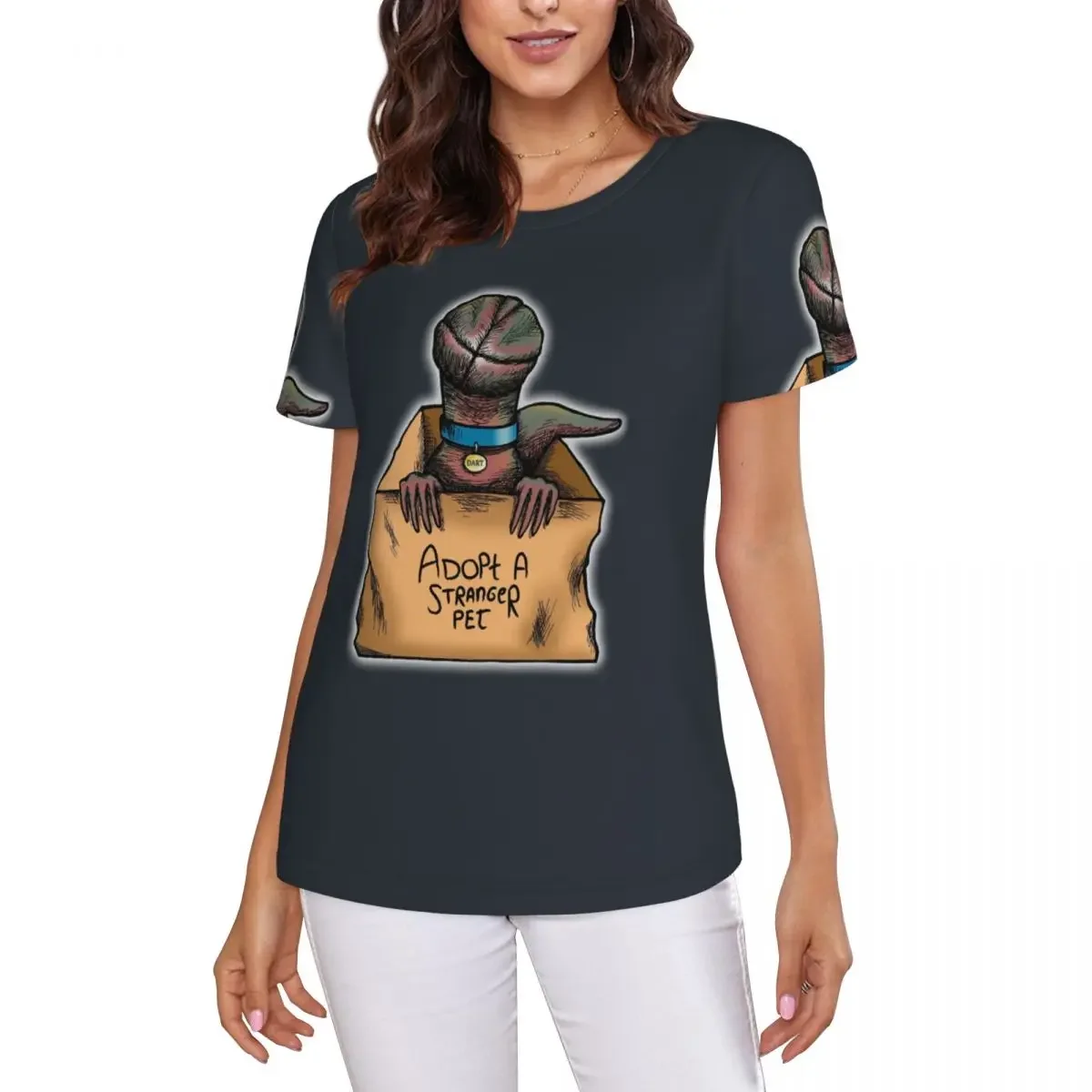 Adopt A Stranger Pet T-Shirt Women Short Sleeve T Shirts Round Neck Streetwear Cotton Summer Tees Streetwear