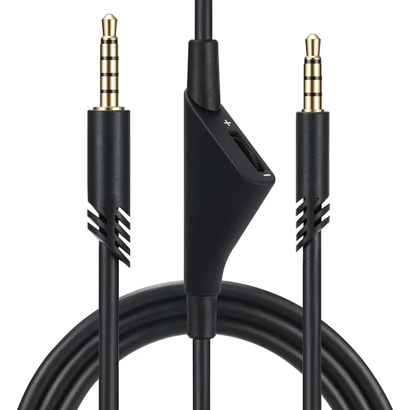 Substituição Black Audio Cable para Logitech, Headphone Acessórios, cabo de extensão com Mute Volume Control, A10, A30, A40, A40TR