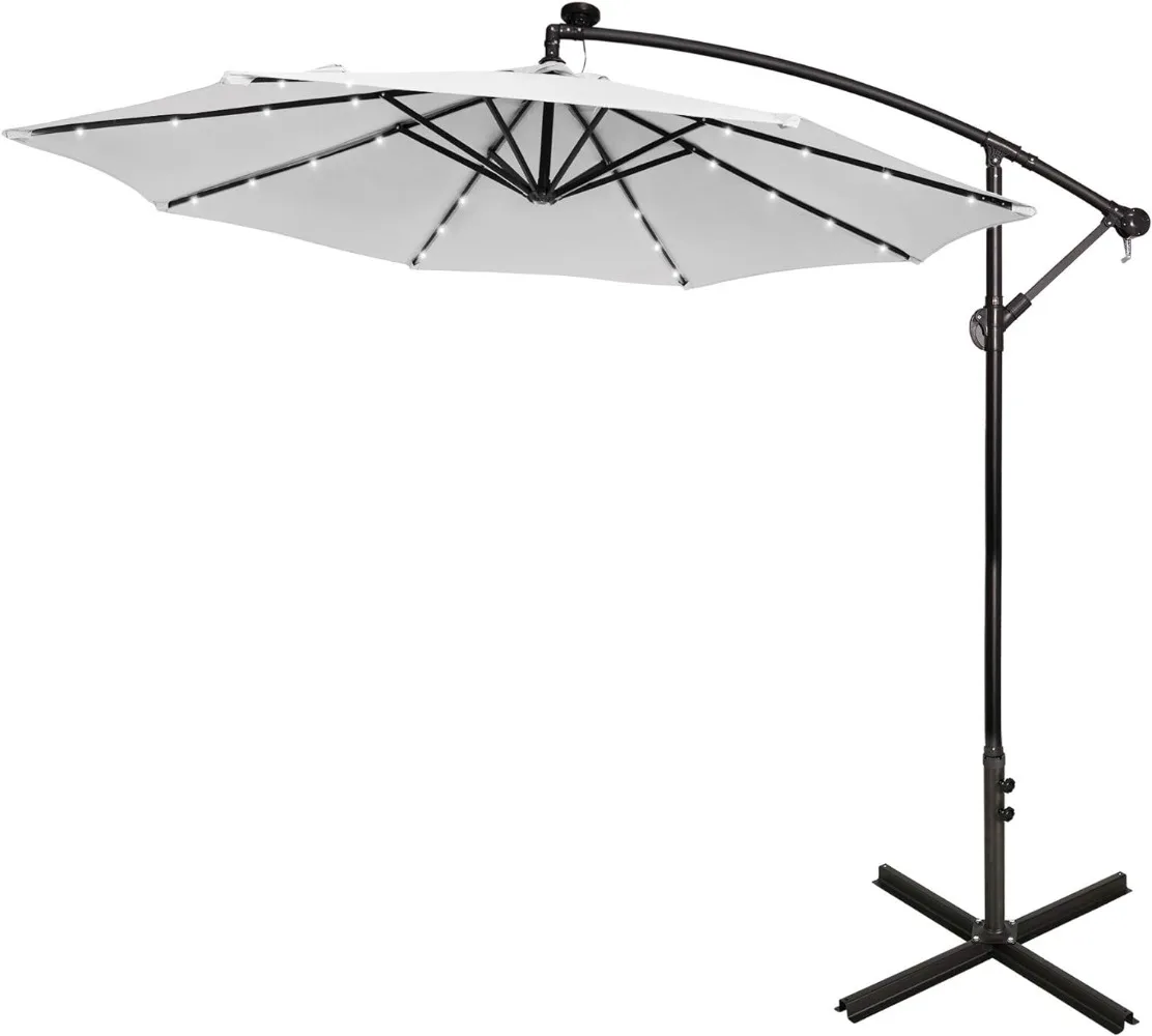 

10 Ft Offset Patio Umbrella water repellent and sun protection. Blocks up to 95% of UV rays.