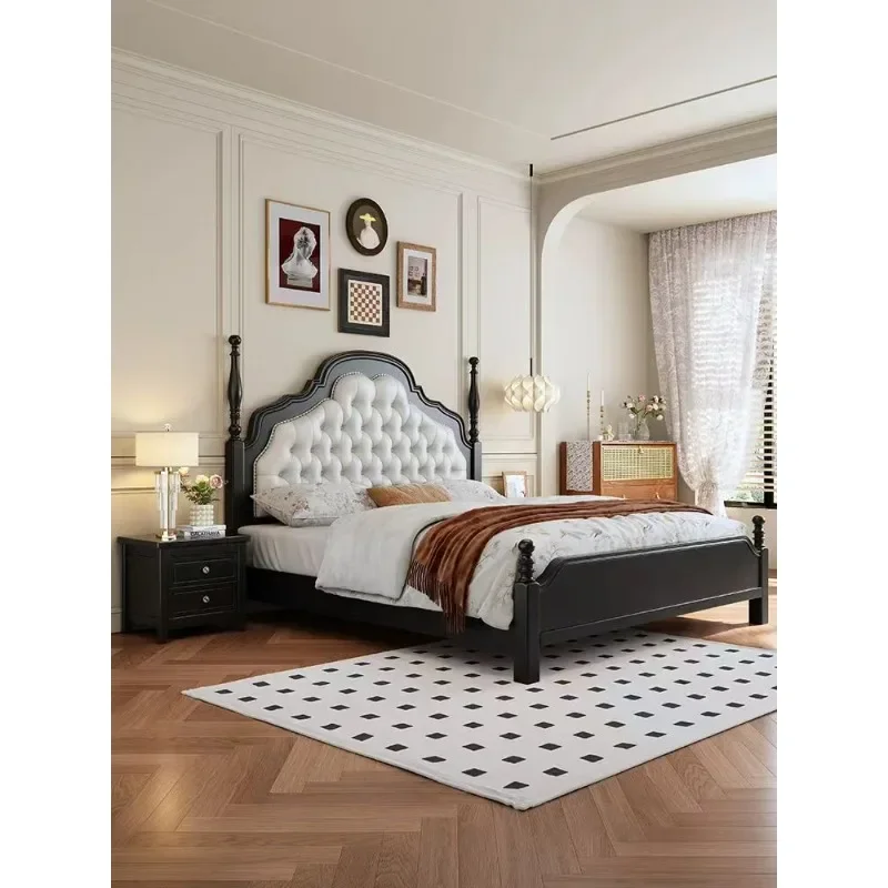 

American solid wood French retro 1.5 meters master bedroom large bed 1.8 meters double bed
