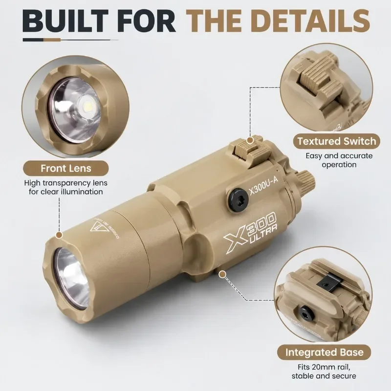 Nylon X300-U Infrared LED Flashlight Under Rail Hobby Model Decoration