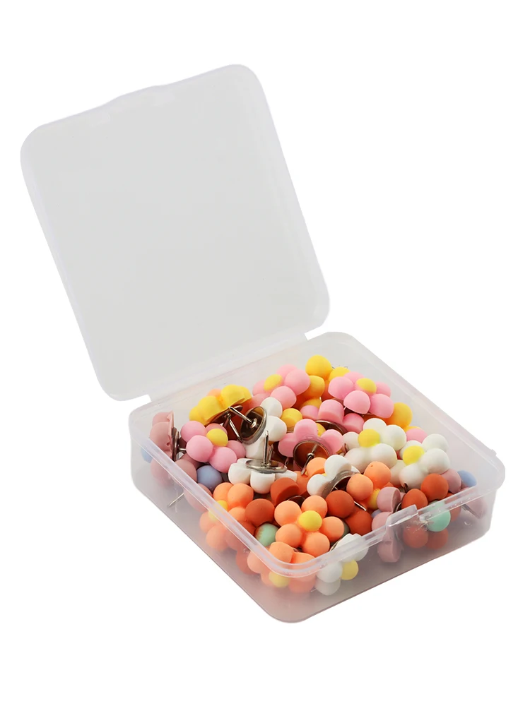 หมุดปักหมุดพลาสติก36ชิ้นแบบพกพาทนทานสำหรับกระดานข่าวดอกเดซี่สำหรับบ้านขนาดเล็กอุปกรณ์สำนักงานนักเรียนโรงเรียน