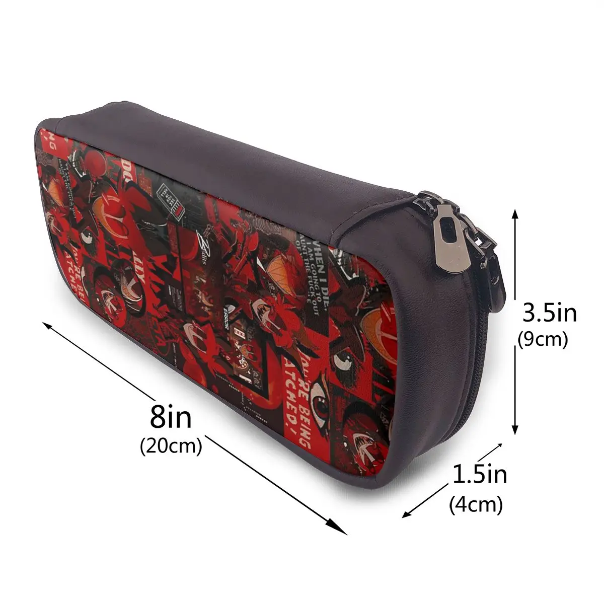 Alastor Error Leather Pencil Cases Pencil Pouch Storage Stationery Supplies Pen Box Pencil Bag for Boys Girls School