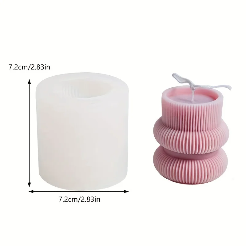 1 piece, three-dimensional Teddy rose bear yarn ball, cylindrical silicone mold, aromatherapy candle decorative accessory mold