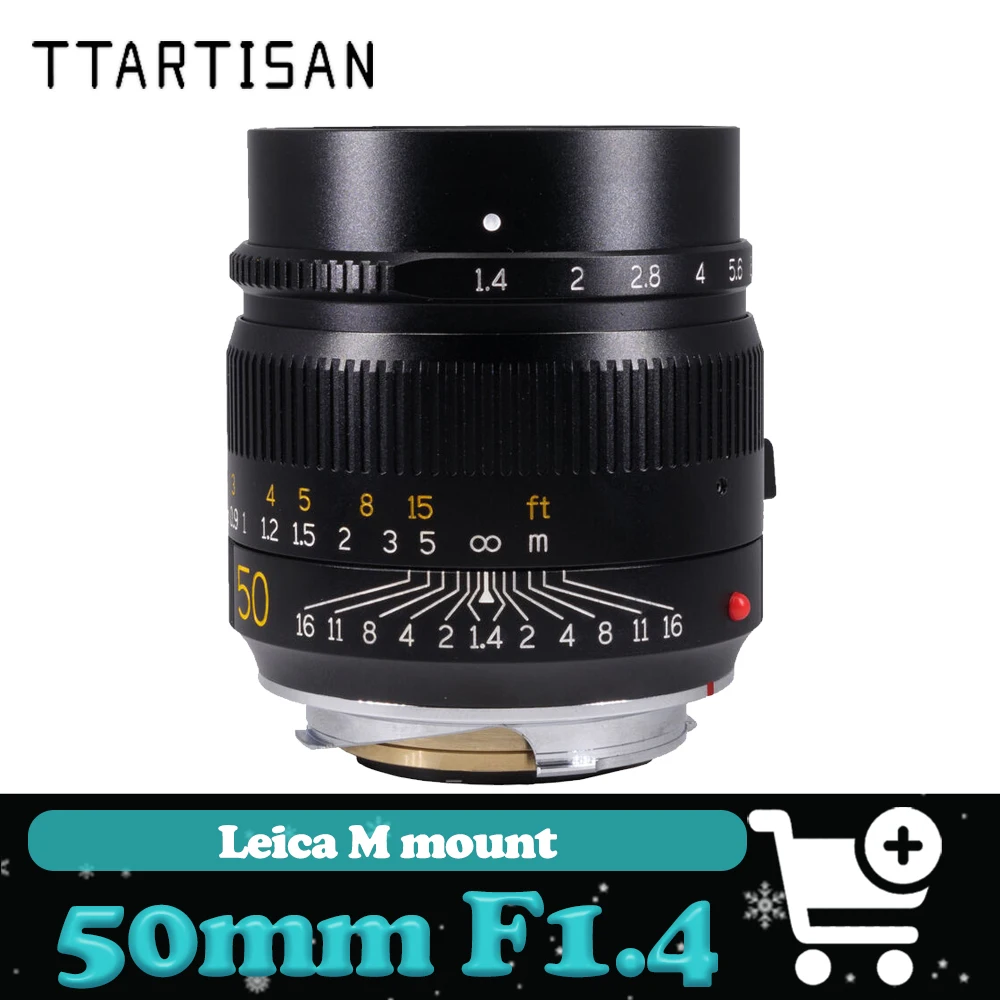 

TTArtisan M 50 мм F1.4 объектив для камеры с большой диафрагмой и ручной фокусировкой, полнокадровый портретный объектив для Leica M5 M9 M10P M10R M11