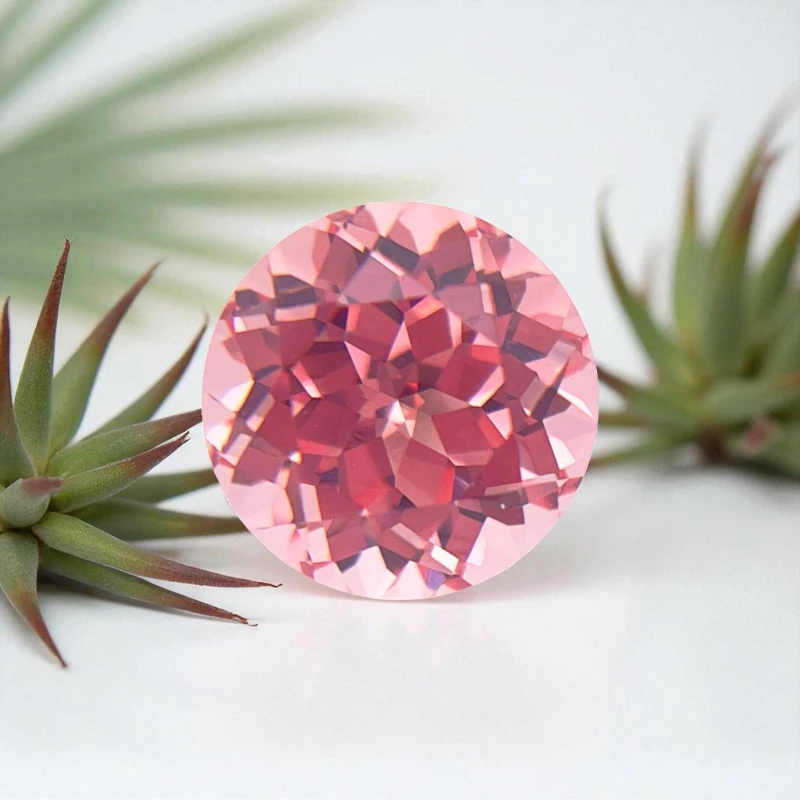 مختبر نمت Padparadscha قطع مستديرة الأحمر لوتس VVS1 أحجار كريمة مفكوكة للمجوهرات لتقوم بها بنفسك صنع شهادة AGL قابلة للاختيار