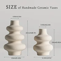 1/2Pcs Ceramic Vase,Off Round Modern Dried Flower Vase,Pampas Flower Boho Home Decor Vase For Centerpiece Wedding Dinner Table 2