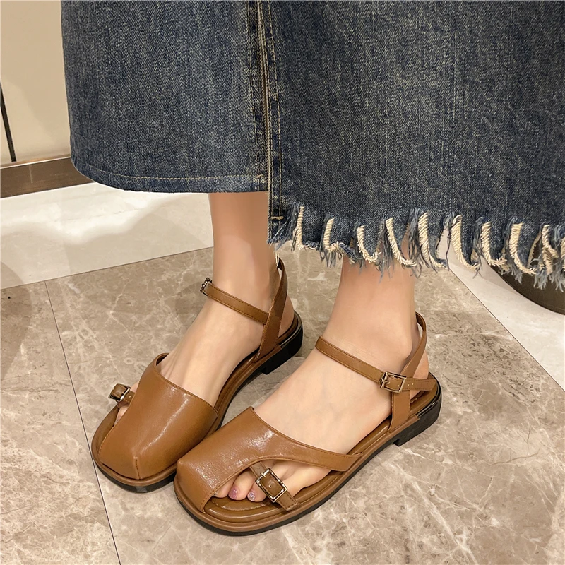 

Sandals Women Rome Shoes Beach Flats Slides Summer New 2024 New Trend Fashion Women Shoes Slippers Open Toe Zapatos Mujer