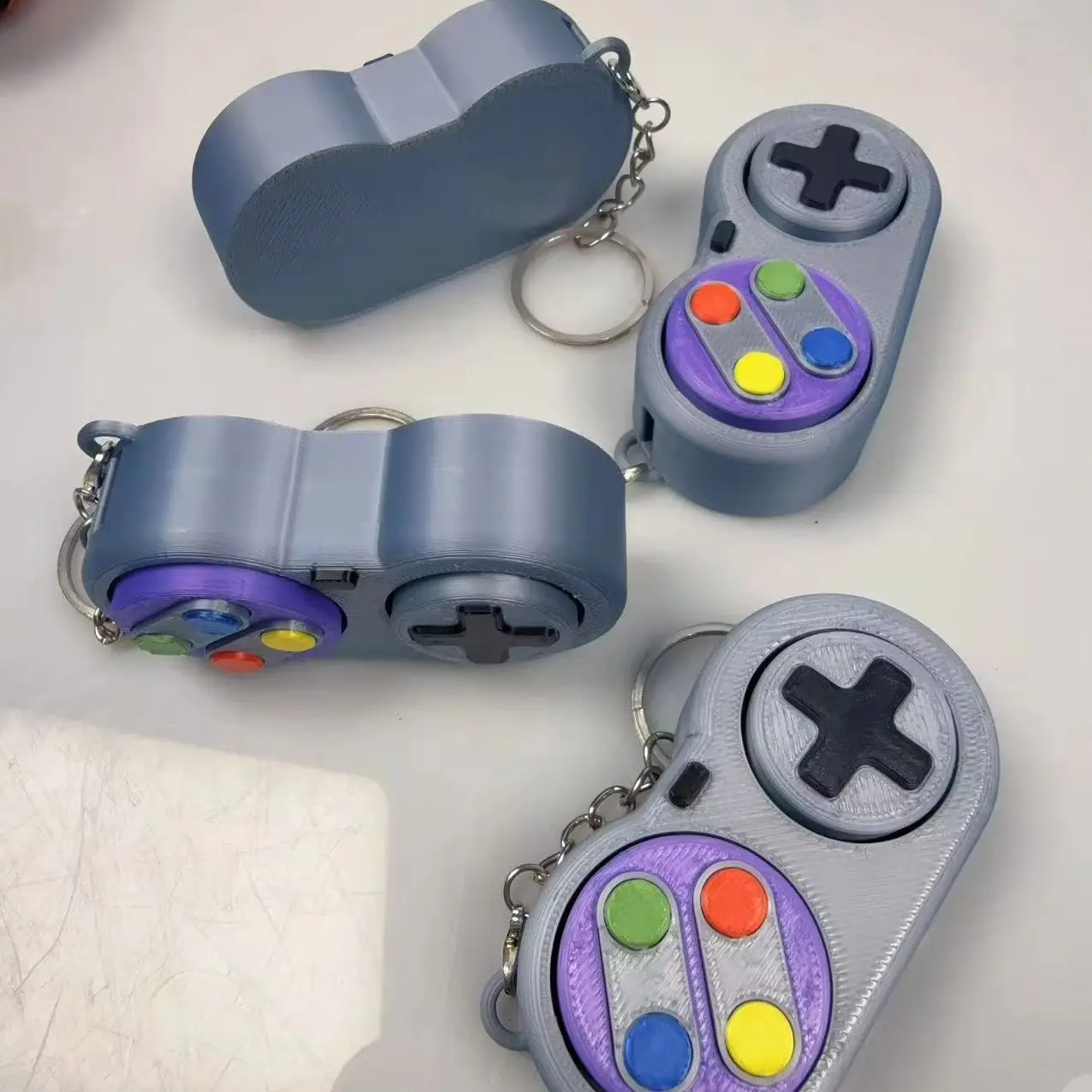 2 Grid Fidget Clicker Keychain Mini Pop Bubble Sensory Toy Cute Game Console Stress Relief for Kids Adults Pocket Desk G Toy