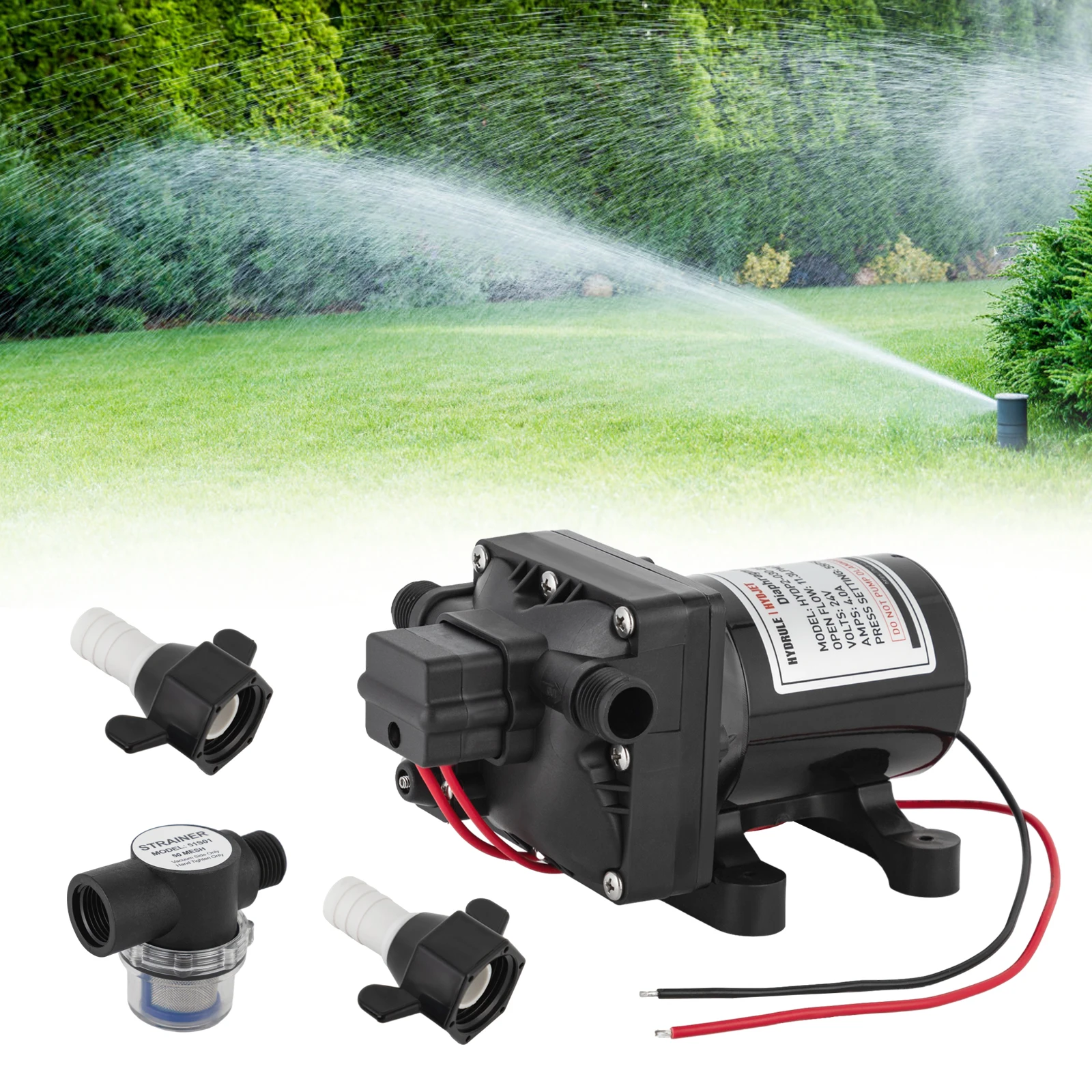 24V High-Performance Caravan Booster Self-Priming Pump High Efficiency Water Diaphragm Pressure Pump