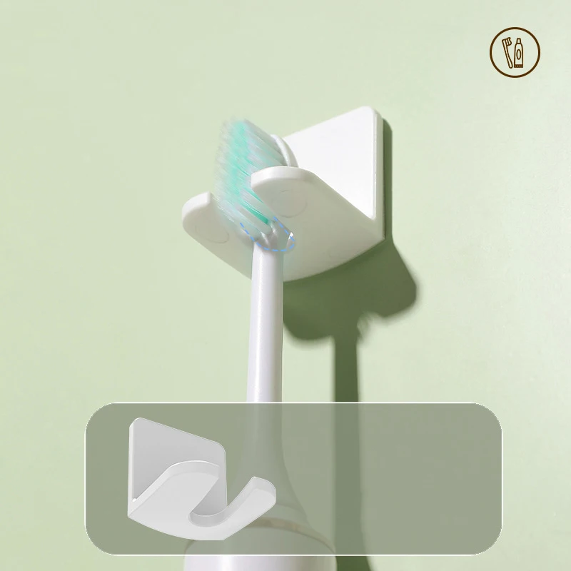 Estante de almacenamiento de cepillos de dientes para baño sin perforaciones, estante para cepillos de dientes eléctrico montado en la pared a prueba de polvo, 4 Uds.