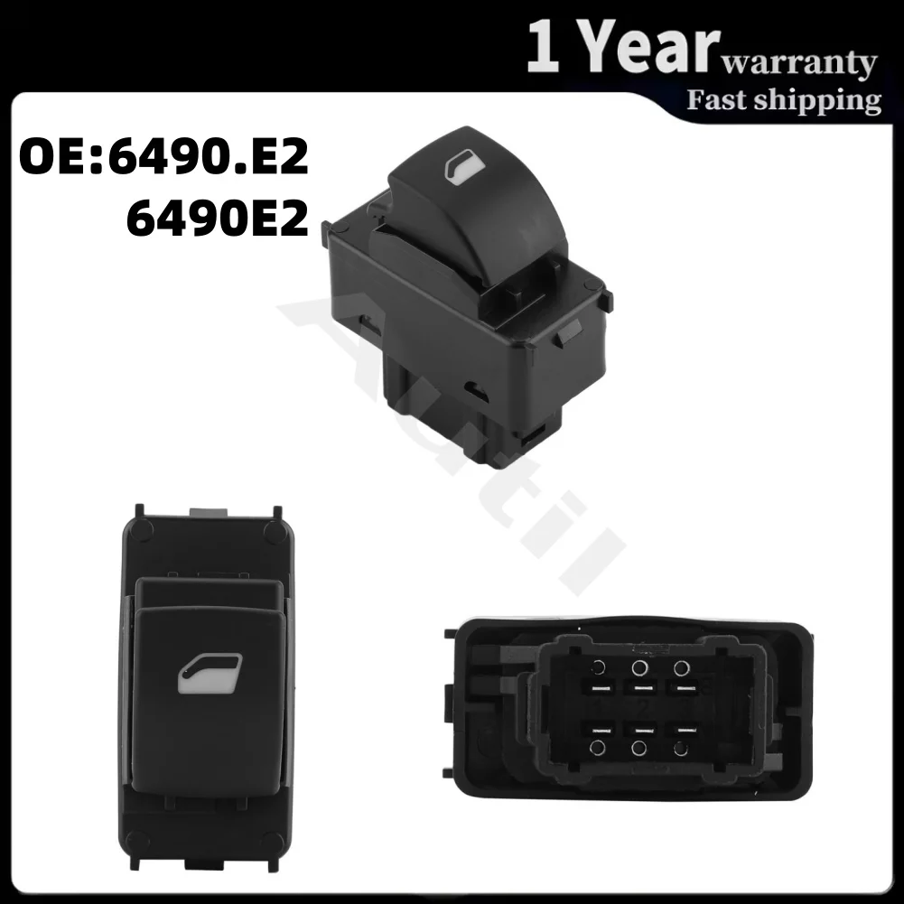 Power Window Switch 6490.E2 for Peugeot 207 Partner Citroen C3 Berlingo Window Lifter Control Button Replacement Car Accessories