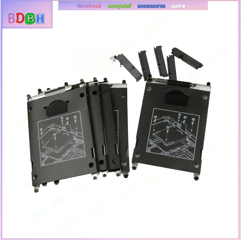 5PCS NEW SATA Hard Drive Caddy with Connector For HP EliteBook 2560p 2570p 2560