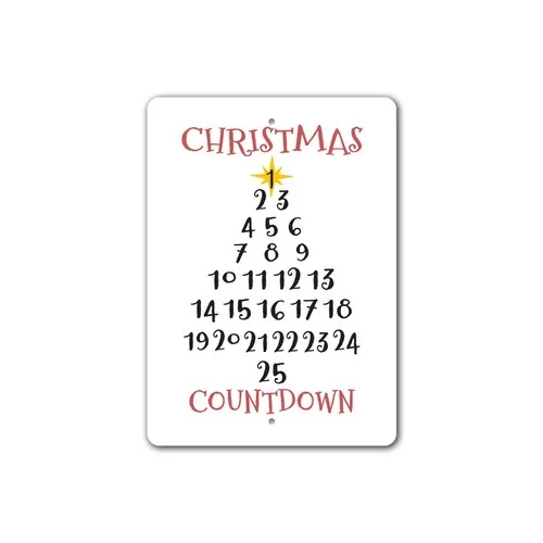 Christmas Tree Countdown Metal Sign