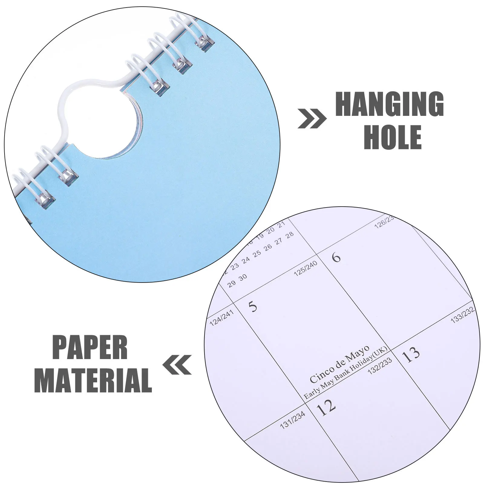 

Ежемесячный настенный календарь на 2024, подвесной спиральный переплетенный дизайн из плотной бумаги для домашнего офиса, школы, планирования, обратный отсчет для заметок