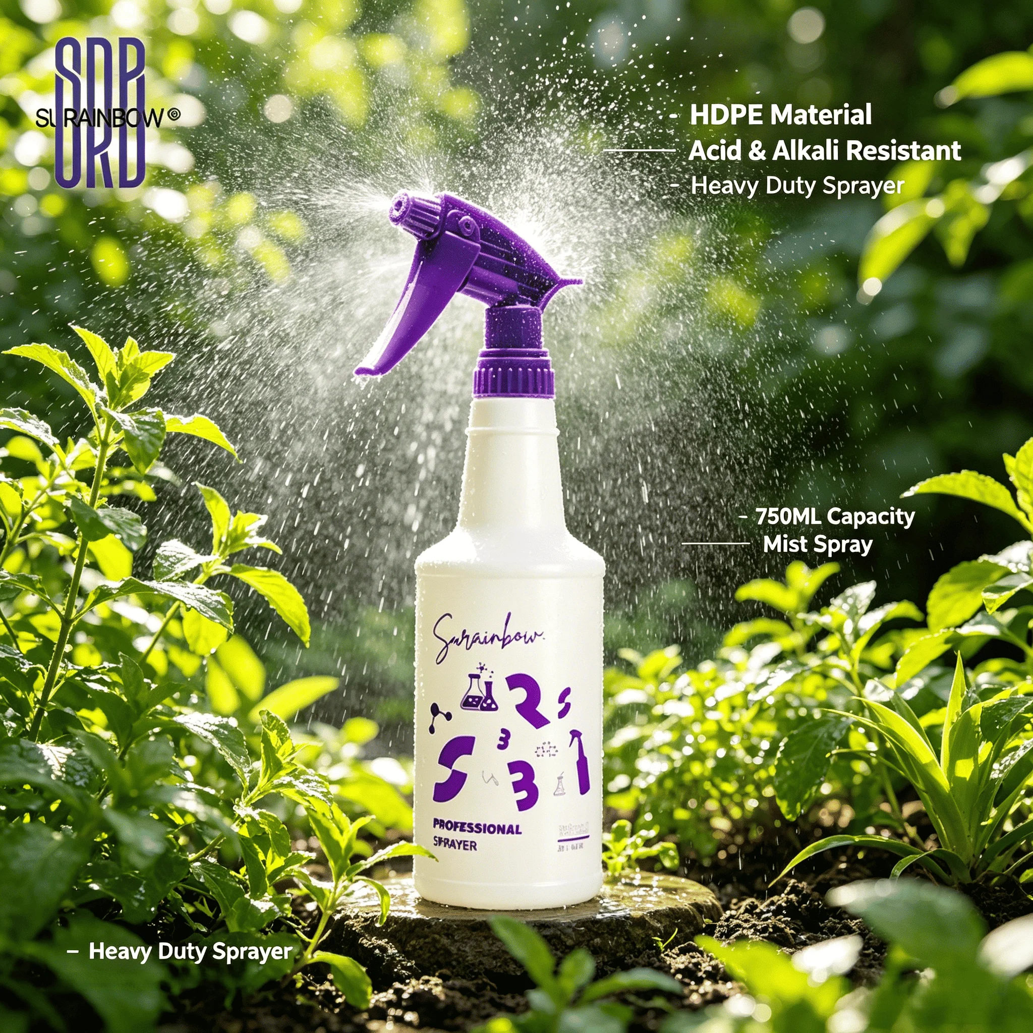 Empty Spray Bottles, Refillable Empty Spray Bottles for Cleaning Solutions - No Leak and Clog, HDPE Spray Bottle for Watering Pl