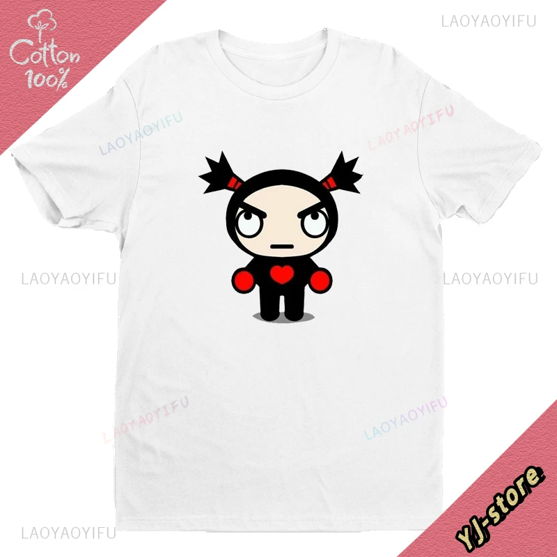 2024 Lovers Graphic T Shirt for Men Clothing Pucca Y Garu Unisex Couple 100% Cotton Top Women Harajuku Men's Shirts Tops Vintage