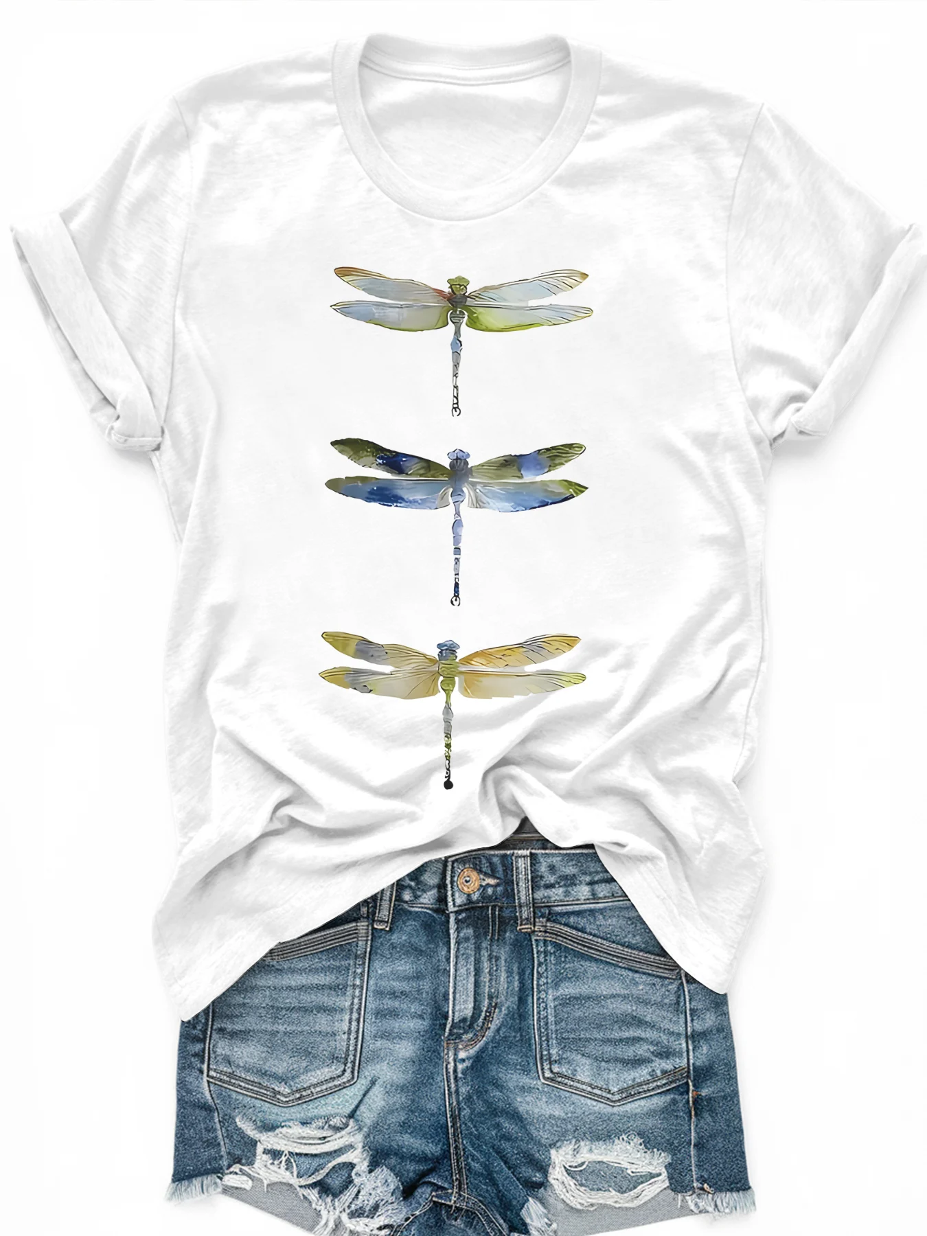 

Women's PLUS-size Printed Short-sleeved T-shirt, Loose and Casual, Soft, Comfortable and Breathable, Outdoor Sports