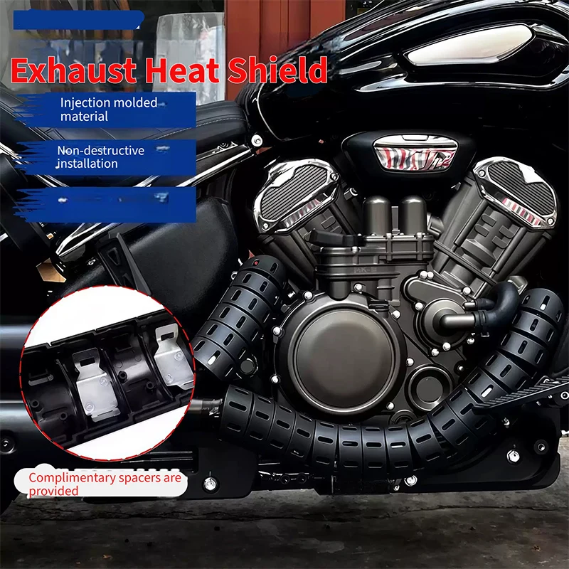 Motorcycle Modified Fish Bone Style Exhaust Heat Insulation Shield Exhaust Pipe Anti-scald Protection Cover Accessories For BEND