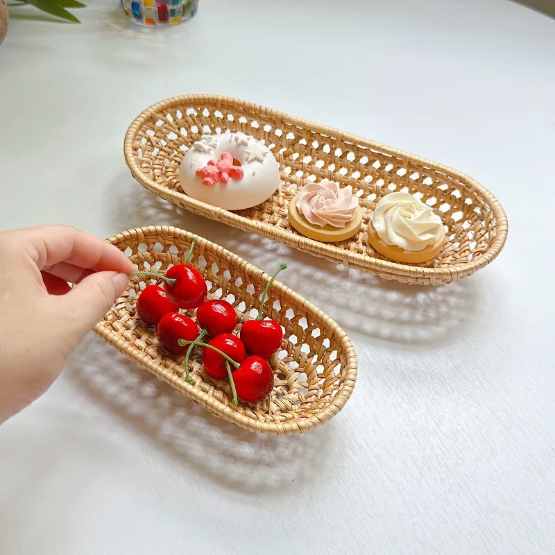 

Vietnam Rattan Fruit Basket European Style Bread Basket Japanese Towel Tray