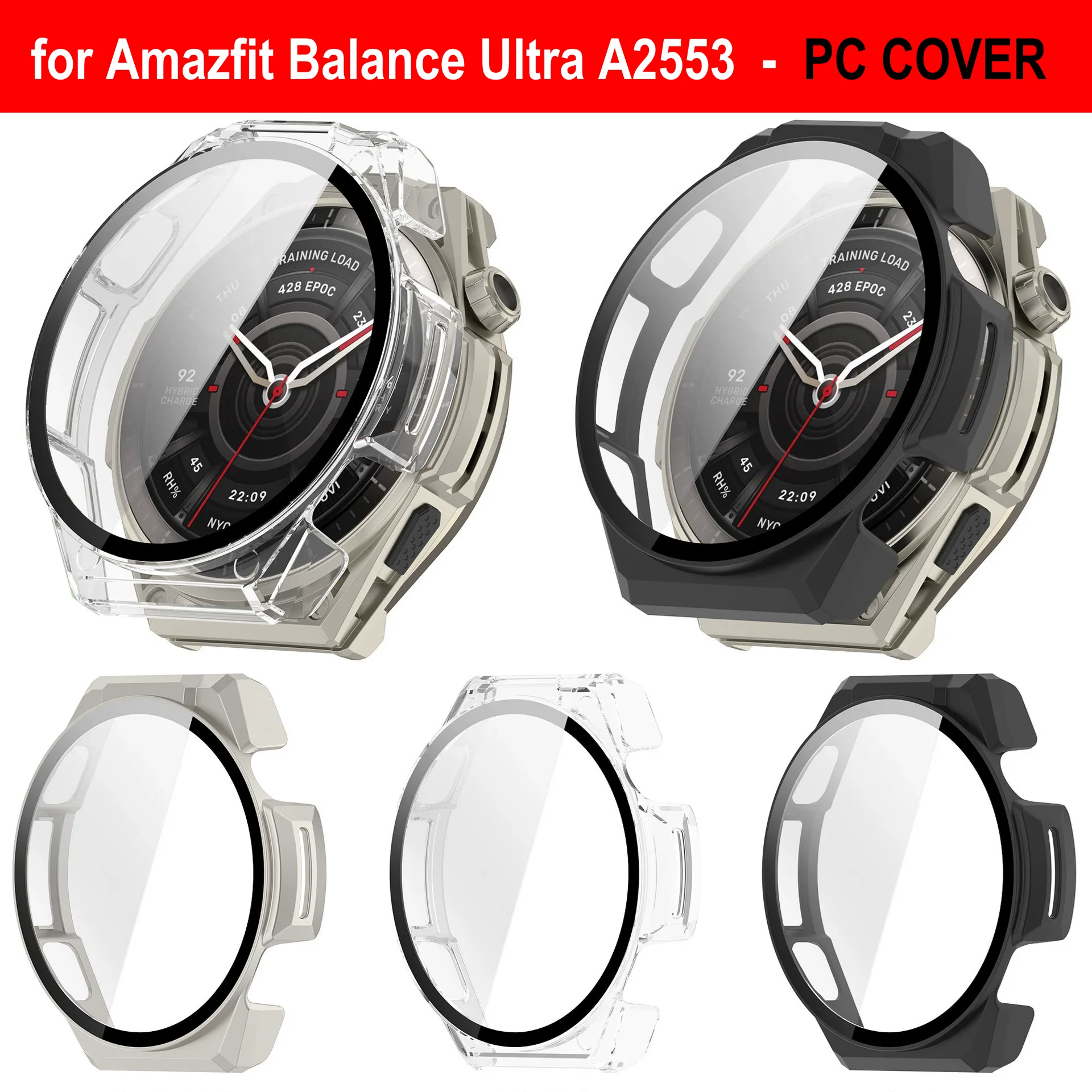 30PCS Capa Protetora para Smartwatch Amazfit Balance Ultra A2553, Protetor de Tela de Vidro Temperado com Cobertura Total