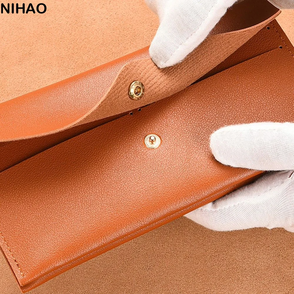 Thin Portable Ins Phone Bag Large Capacity Rectangle PU Leather Card Holder Coin Purse Women Wallets Card Holder Purse Wallets