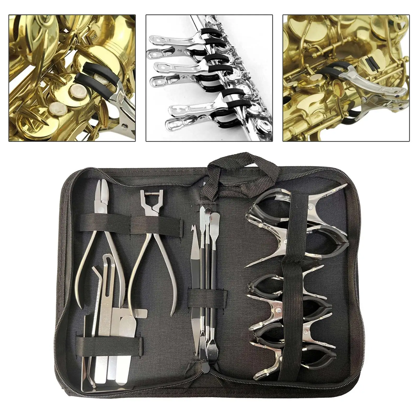 17 Pieces Woodwind Instrument Maintanance Kit Adjustable Portable Saxophone Repair Tool wind Instruments Saxophone Clarinet