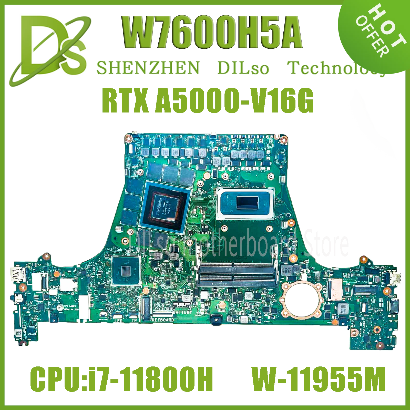 W7600H3A Mainboard For ASUS H7600HM W7600H5A W7600H3 J7600H3A J7600H5A J7600HM Laptop Motherboard i7-11800H i9-11900H W-11955M