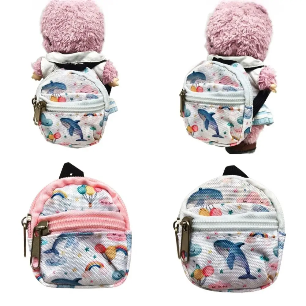 Sac à dos d'école en coton fait à la main, accessoires de poupée BJD, mignon fleur, décorations de maison de poupée, sac à dos Canva de remplacement, DIY, 1/6