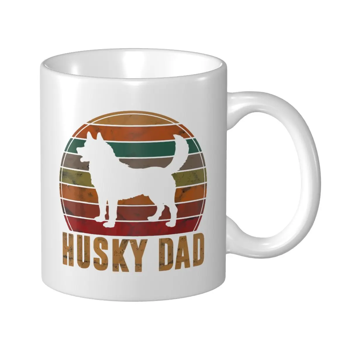 Mark Cup Mug Retro Siberian Husky Dad Gift Dog Owner Pet Siberian Huskies Father Coffee Tea Milk Water Cup Travel Office Home