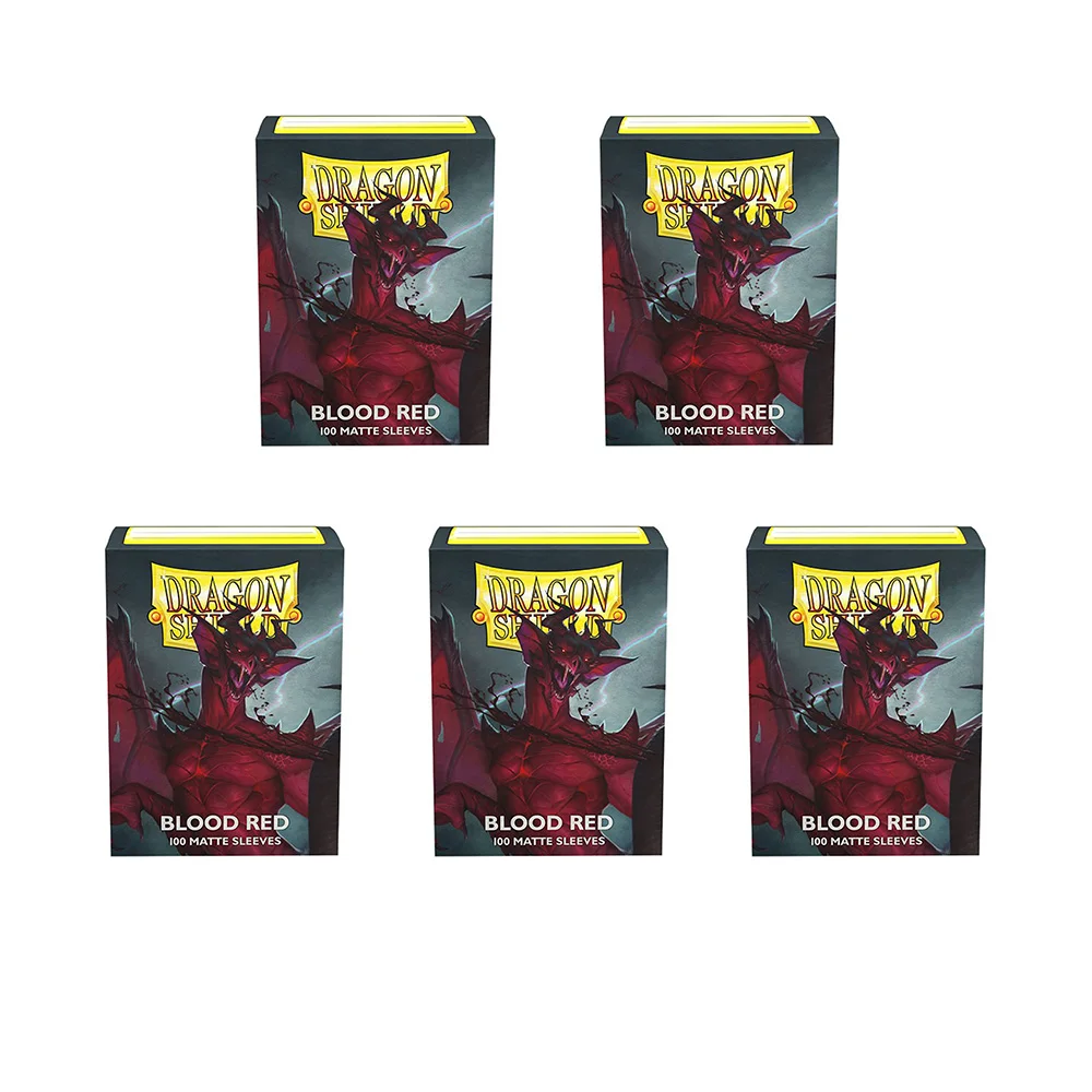 5 Packs Dragon Shield Matte Blood Red Standard Size 100ct Card Sleeves MTG MGT Cards Protector for PKM/Star Reals Board Games