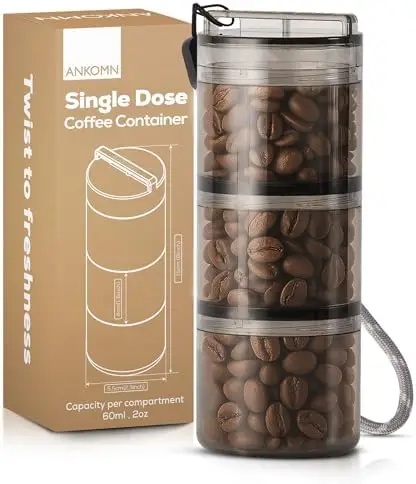 

ANKOMN QuarterSeal X7 Airtight Coffee Canister – UV-Protected Travel Container for Beans & Grounds