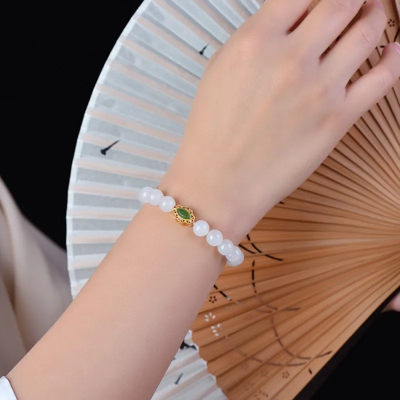 

New Natural Exquisite Fashion Gold Silk Jade Fashion Bracelet Bracelet Jewelry