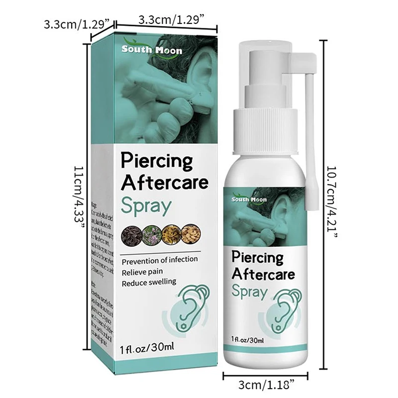 1PCS 30Ml Piercing Aftercare Spray Ear Hole Care Spray Earrings Hole Cleaner