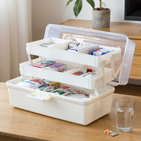 Pill Case First Aid Kit Container Portable Family Emergency Storage Boxes Organizer With Handle Capacity MultiFunctiona Pharmacy