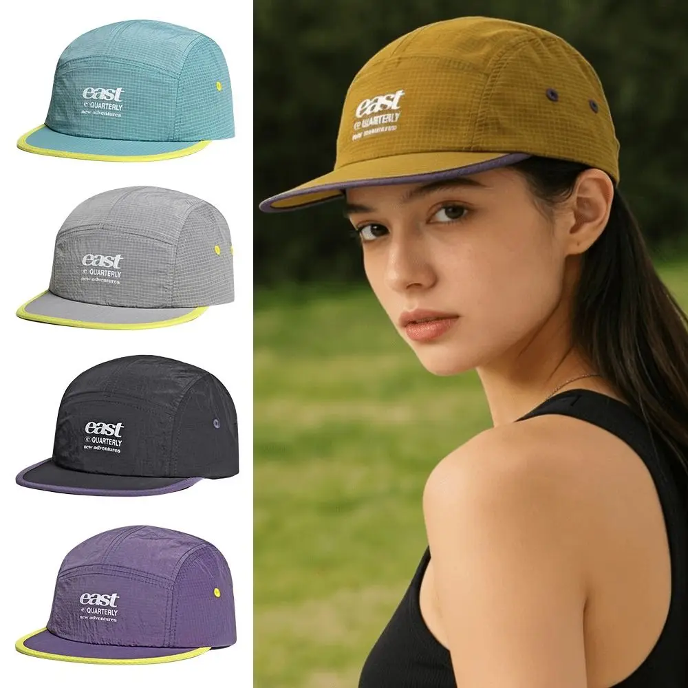 

Outdoor Sports 5-Panel Baseball Cap Flat-brimmed Breathable Duckbill Hat Quick-Dry Ultralight Soft Brim Sun Hat