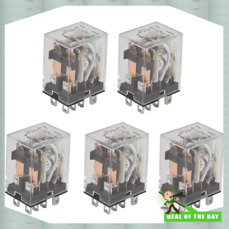 

24-часовая доставка 5X катушка постоянного тока 12 В 10 А 240 В переменного тока 28 В постоянного тока DPDT электромагнитное реле JQX-13F2Z