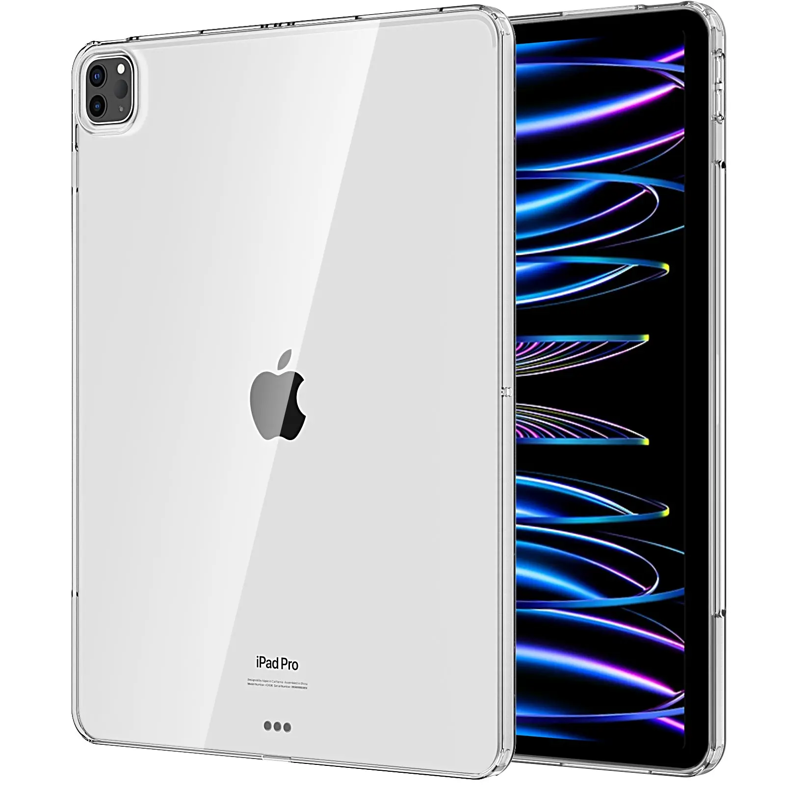 Custodia trasparente MoKo per iPad Air 12.9 2024,iPad Pro 12.9 6th/5th/4th/3rd Generation 2022/2021/2020/2018, TPU morbido sottile e leggero