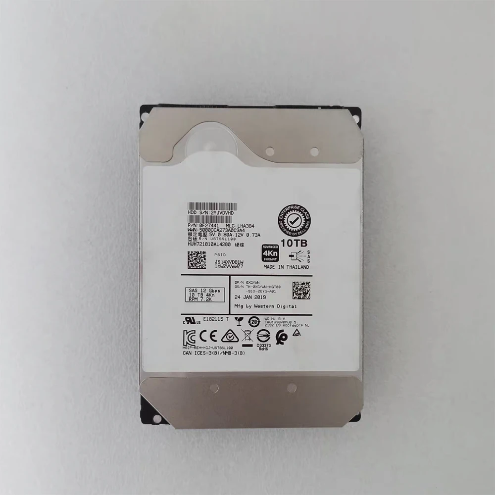 For DELL XGYWN 0XGYWN HDD 10T 10TB SAS 3.5''  SC8000 SC200 SC5020 Hard Disk