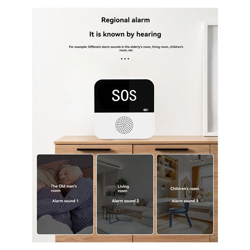 BNVN-투야 스마트 와이파이 SOS 긴급 호출 버튼 (노인 경보 시스템, 간병인 호출기 포함, 노인 환자용)