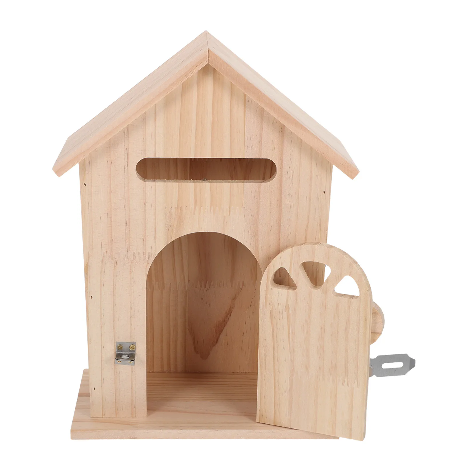 Locking Wall-Mounted Wood Mailbox Creative Design Security Drop Box Vintage Farmhouse Outdoor Mailbox for Home Office