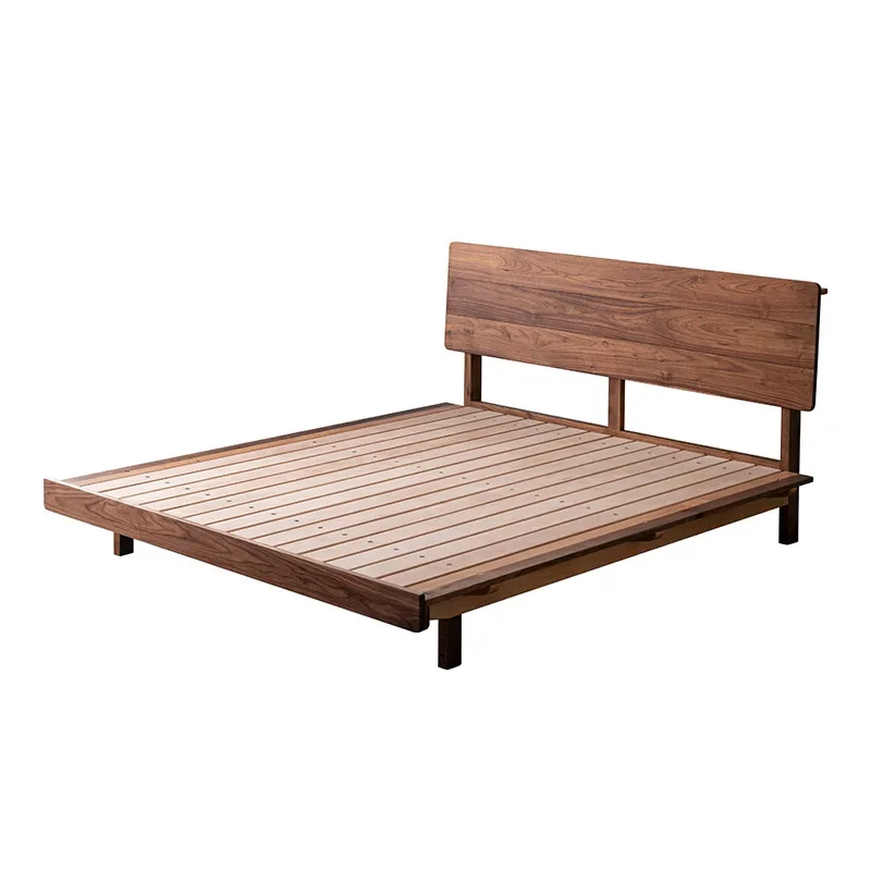 

North American black walnut solid wood 1.8 meters master bedroom log double bed modern simple Nordic Japanese cherry wood