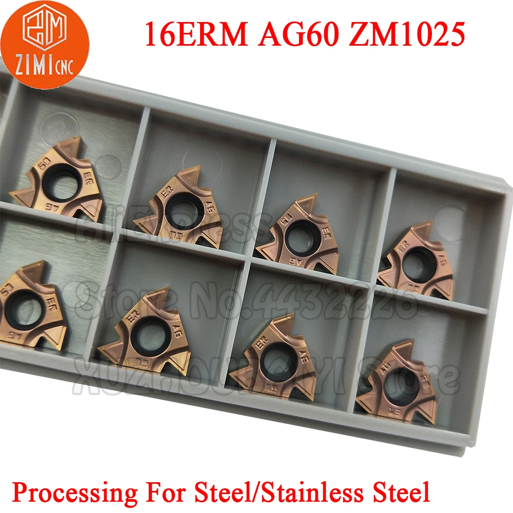 10 шт. 16ERM AG60 ZM1025 16ERM AG 60 16ERMAG60 карбидные резьбовые вставки токарные инструменты резак токарный станок лезвие для нержавеющей стали