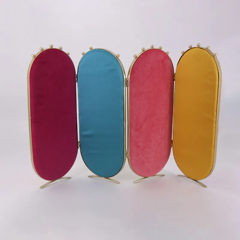 Customized flannel quadruple jewelry rack, foldable jewelry display rack